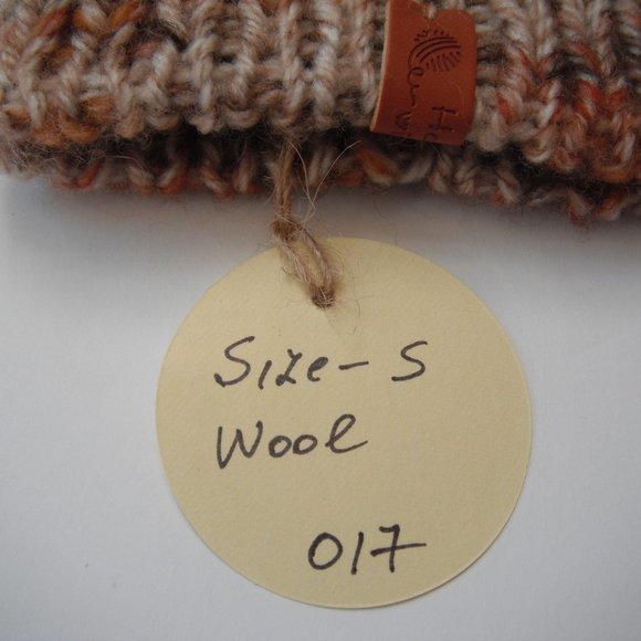 Hand Knitted Hat Toque Adult Size - S Wool Unisex Color  - 017 Hand knit by me - Picture 6 of 8